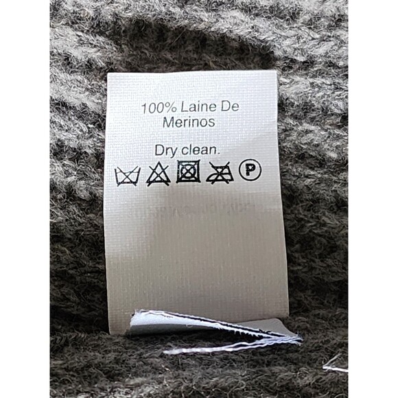 Madewell Womens Wool Long V-Neck Sweater M Gray Droptail Rib-Stitch Knit *FLAWS* - Picture 8 of 10